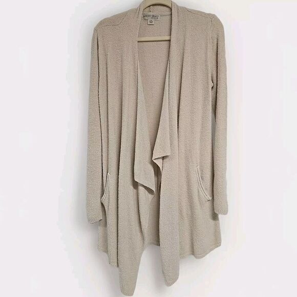 Barefoot Dreams Cozy Chic Lite Island Wrap Cardigan Pockets Cream Beige L/XL - Picture 6 of 9